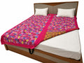 Handmade floral Koudi quilt 90x 108 inch hand-stitched bedspread by Koudi Mane